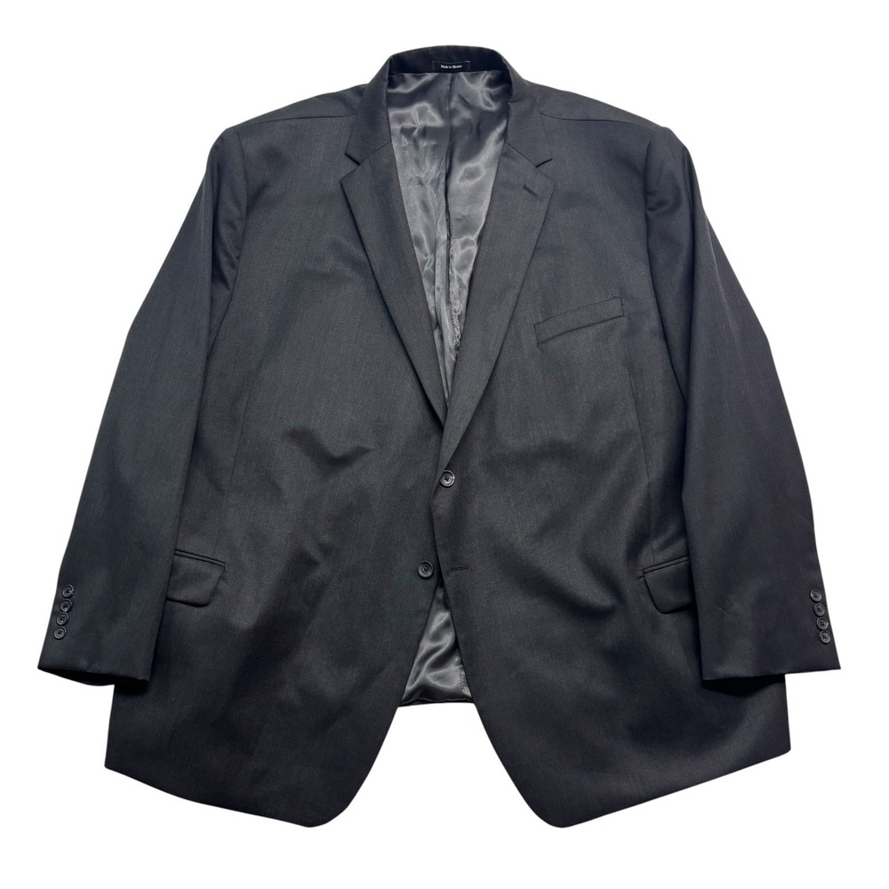 Pronto Uomo 58R Charcoal Blazer Jacket Sport Coat 100% Wool Executive Fit